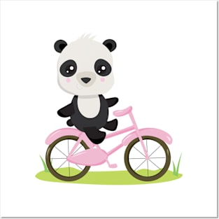 Cute Cycling Panda Posters and Art